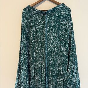 Skies Are Blue Teal and White Patterned Skirt